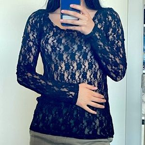 Black Lacey Express Top Size S/P